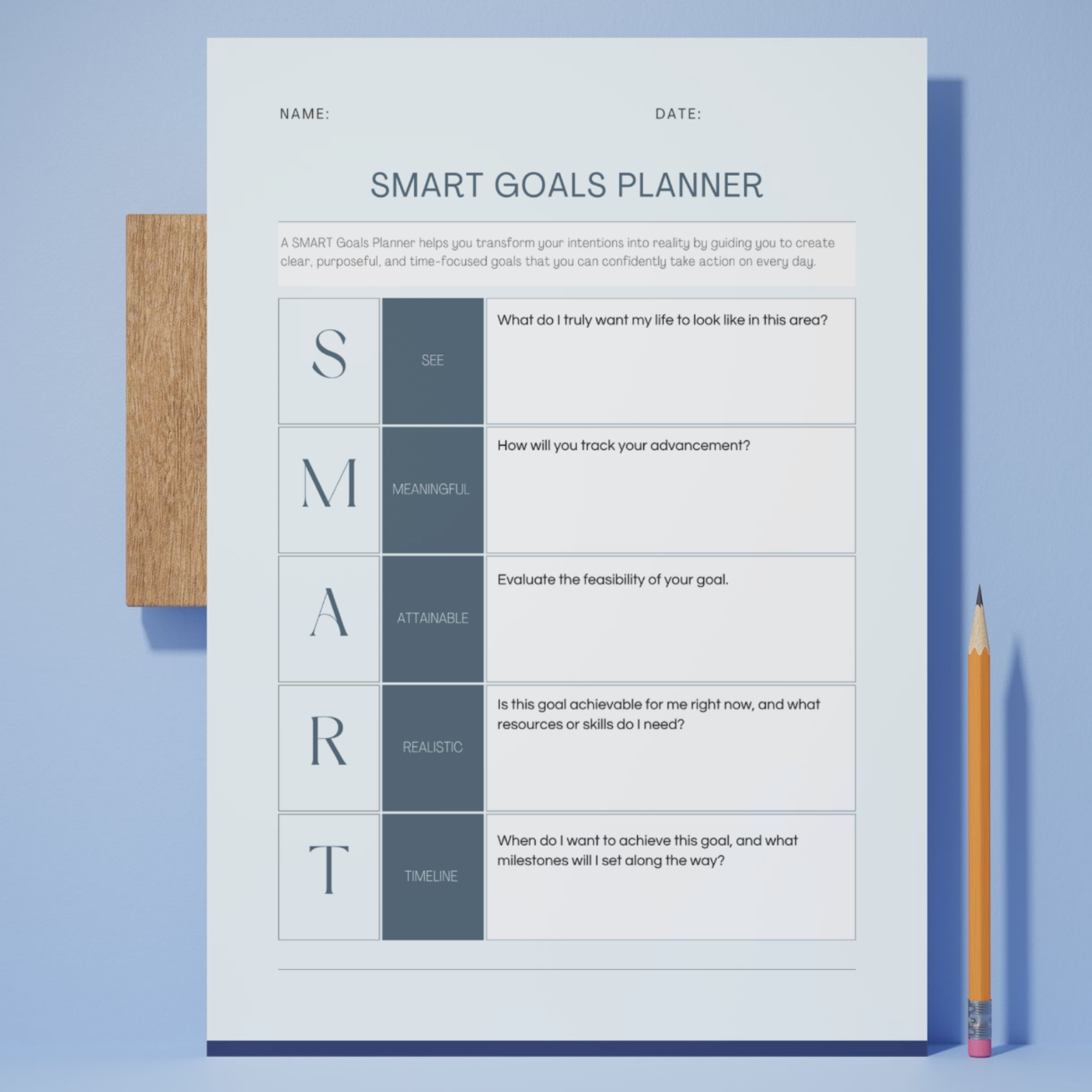 Smart Goals Planner | Success Achievement PDF | Productivity Action Log | Mindset Growth Framework | Objective Setting Book