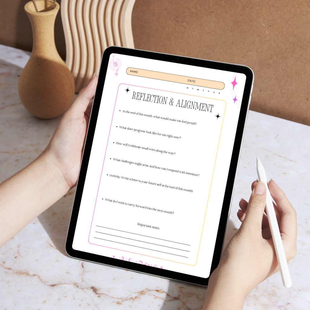 Monthly Reset & Intentions | Law Of Attraction PDF | Goal Alignment Log | New Moon Vision Book | Manifestation Diary