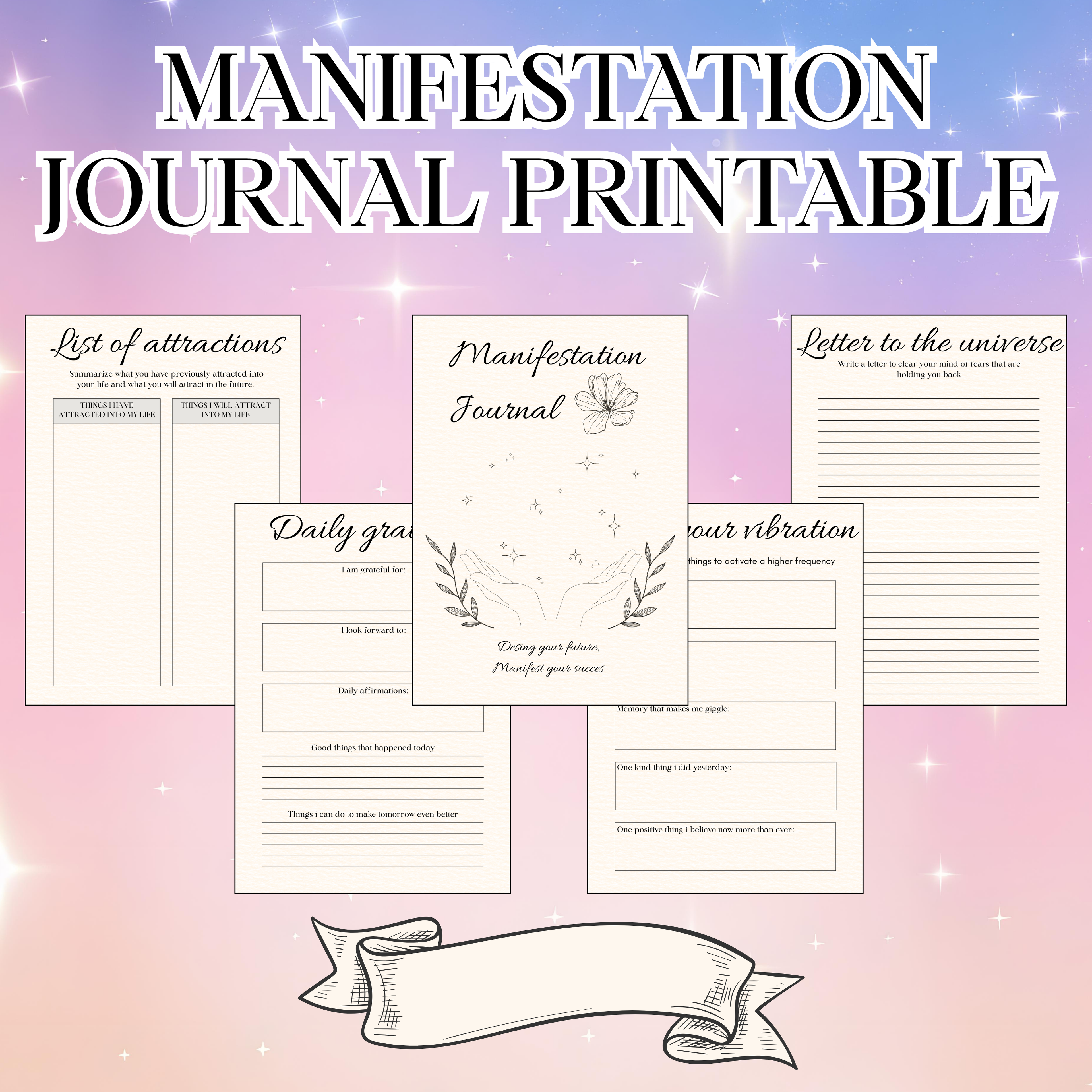 Law of Attraction Planner | Manifestation Journal Printable PDF PNG - Daily Manifesting Journal | Mindset & Abundance | Instant Download