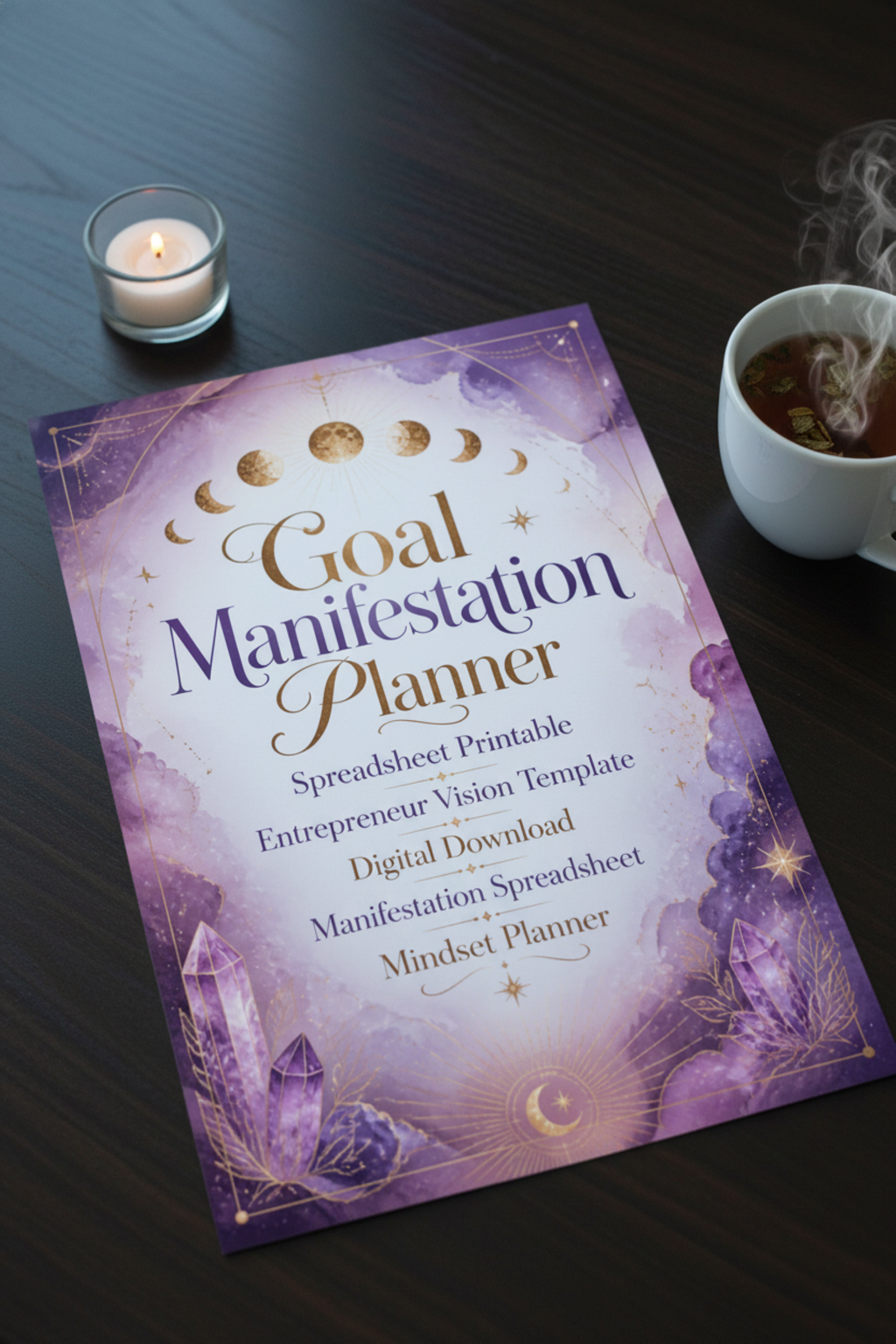 Goal Manifestation Planner Printable | Entrepreneur Vision Template | Mindset Planner PDF | Manifestation Spreadsheet | Instant Download