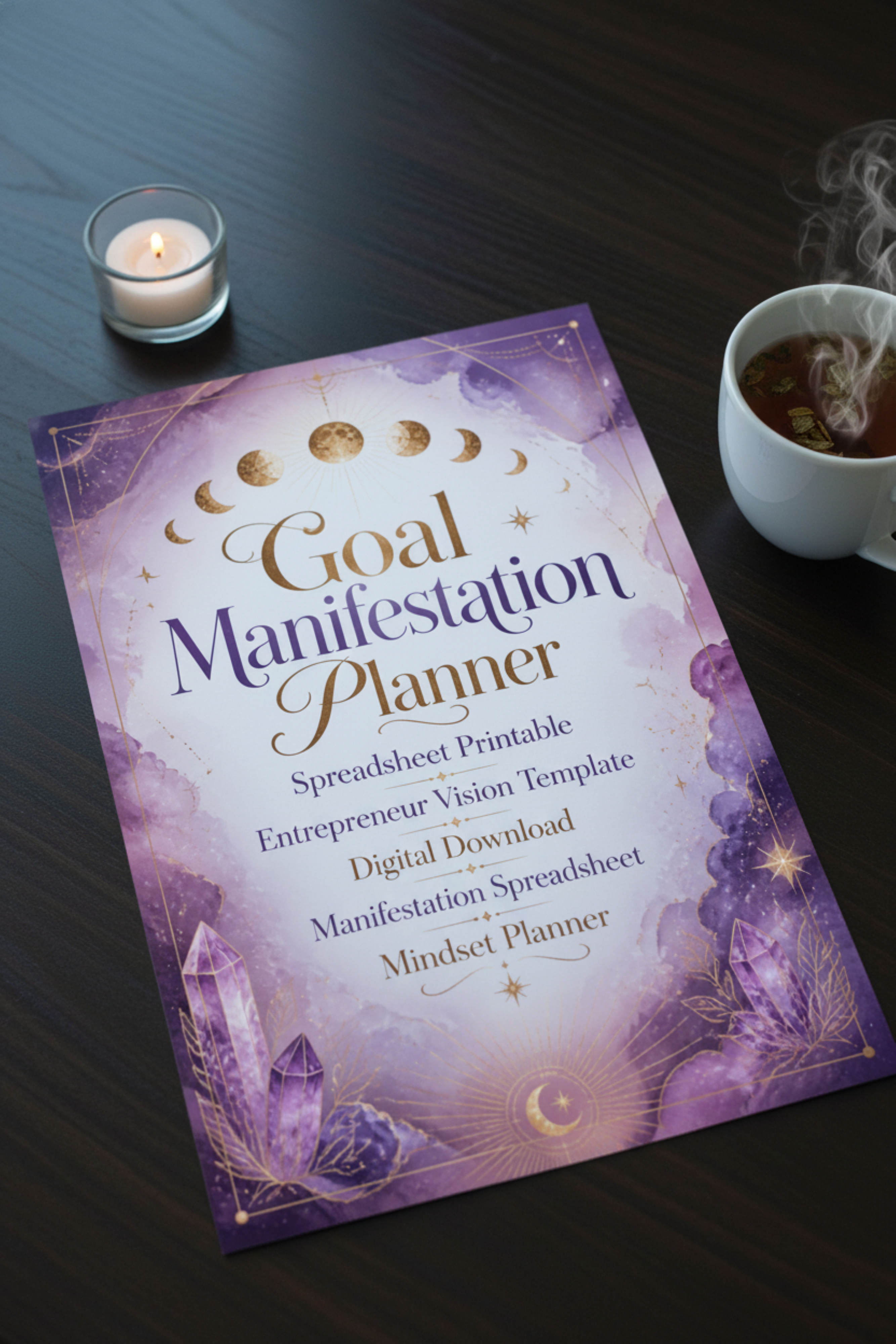 Goal Manifestation Planner Printable | Entrepreneur Vision Template | Mindset Planner PDF | Manifestation Spreadsheet | Instant Download