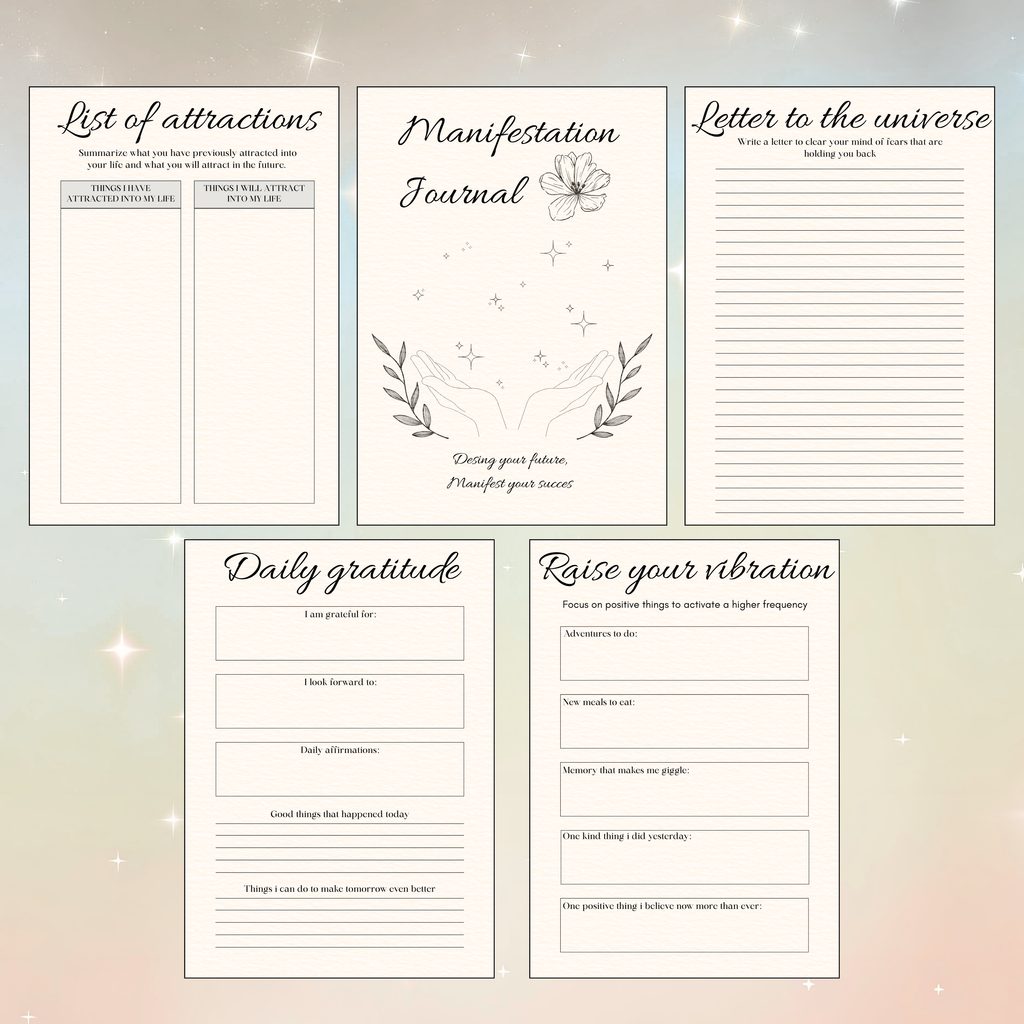 Law of Attraction Planner | Manifestation Journal Printable PDF PNG - Daily Manifesting Journal | Mindset & Abundance | Instant Download