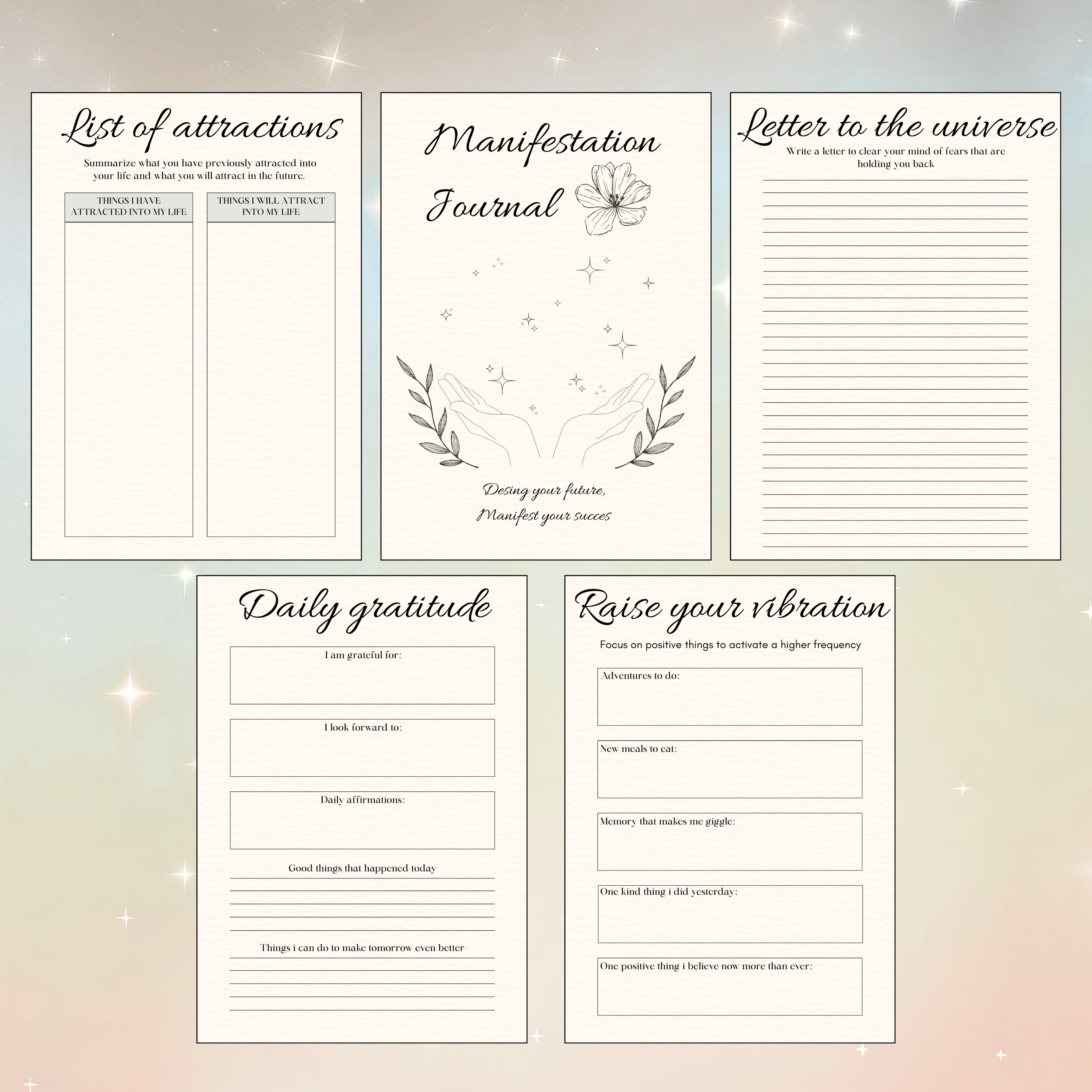 Law of Attraction Planner | Manifestation Journal Printable PDF PNG - Daily Manifesting Journal | Mindset & Abundance | Instant Download