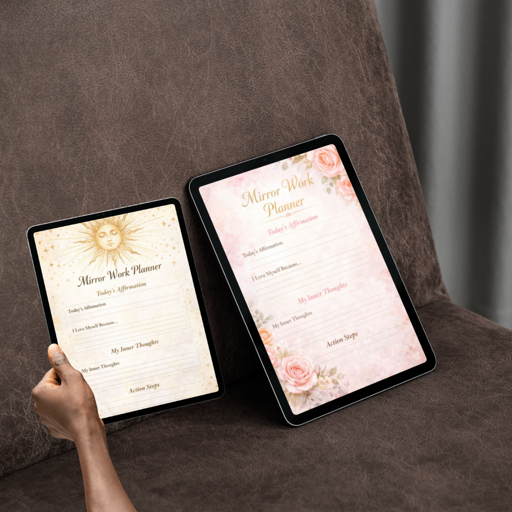 Self Love Affirmation Journal | Mirror Work Planner PDF PNG - Confidence & Healing | Inner Work Printable | Instant Download