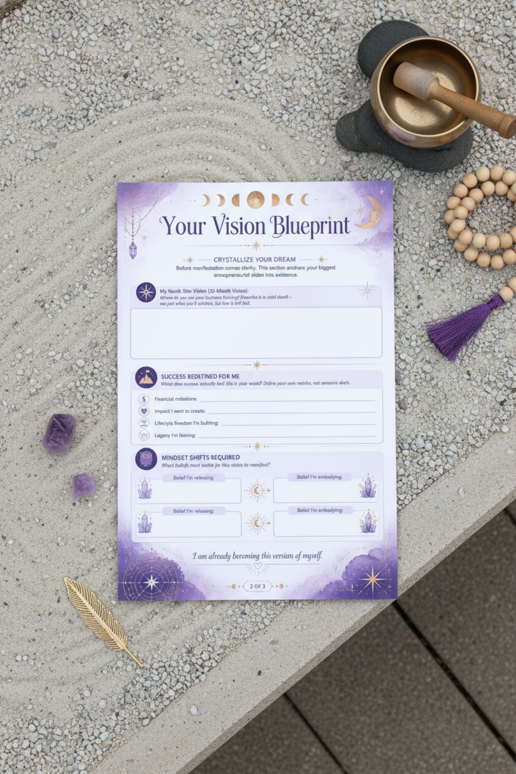Goal Manifestation Planner Printable | Entrepreneur Vision Template | Mindset Planner PDF | Manifestation Spreadsheet | Instant Download