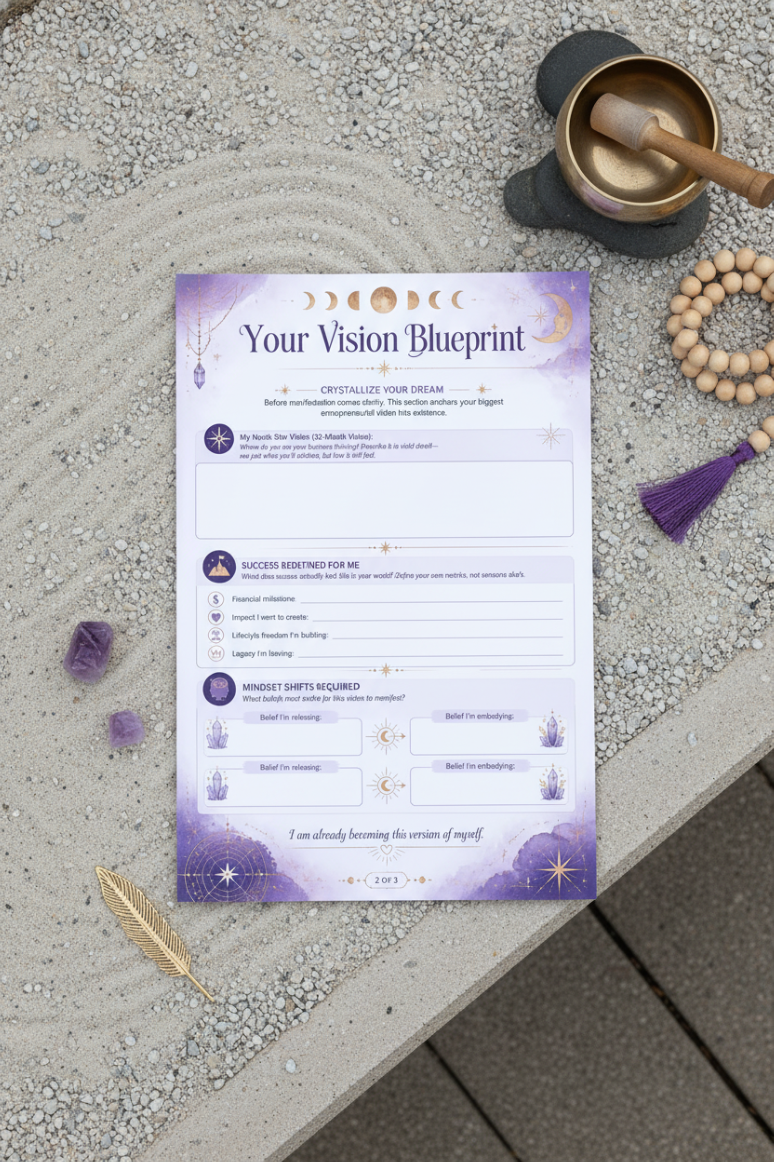 Goal Manifestation Planner Printable | Entrepreneur Vision Template | Mindset Planner PDF | Manifestation Spreadsheet | Instant Download
