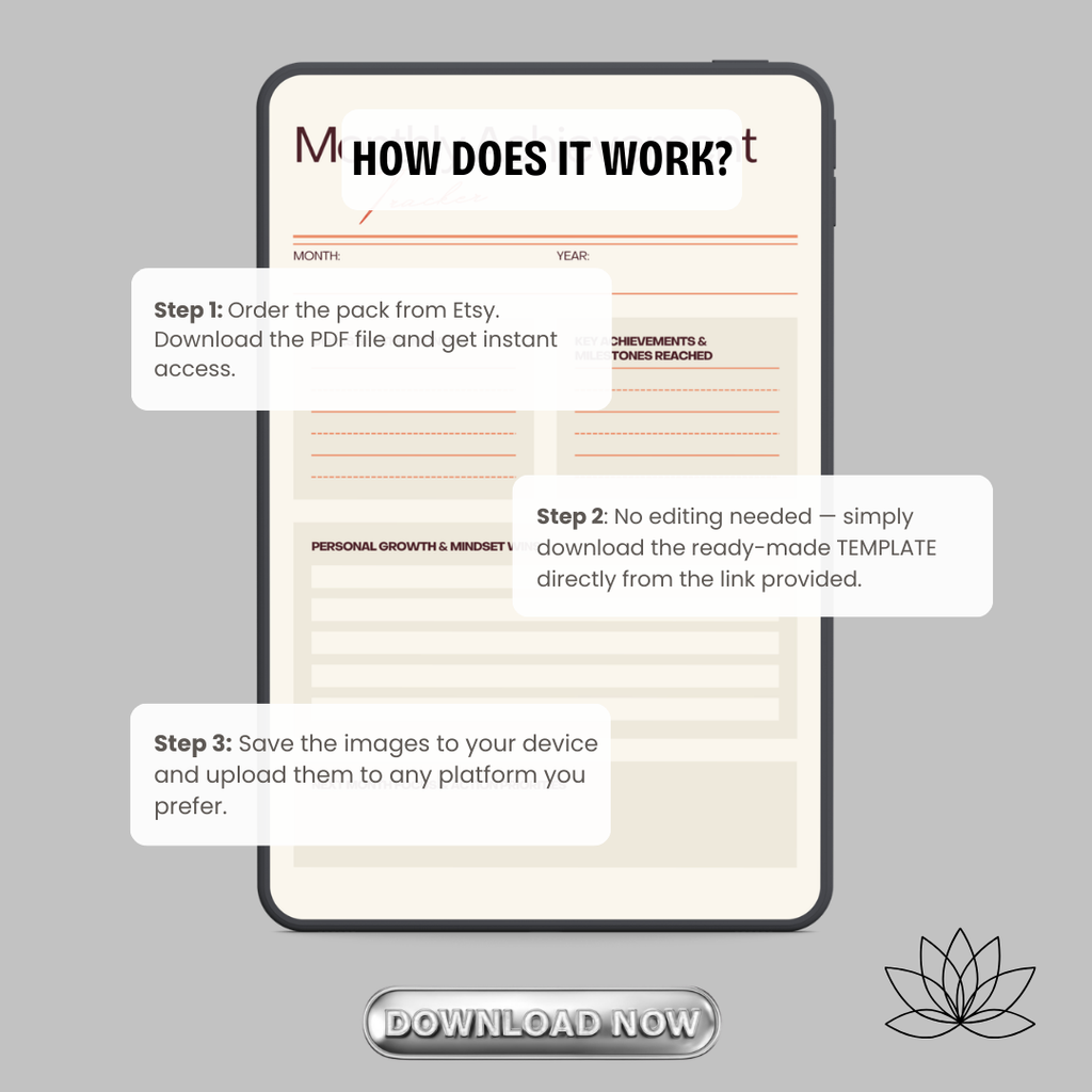 Periodical Accomplishment Monitor PNG PDF Milestone Victory Log Success Performance Record Monthly Win Tracker Goal Progress Success Map Kit