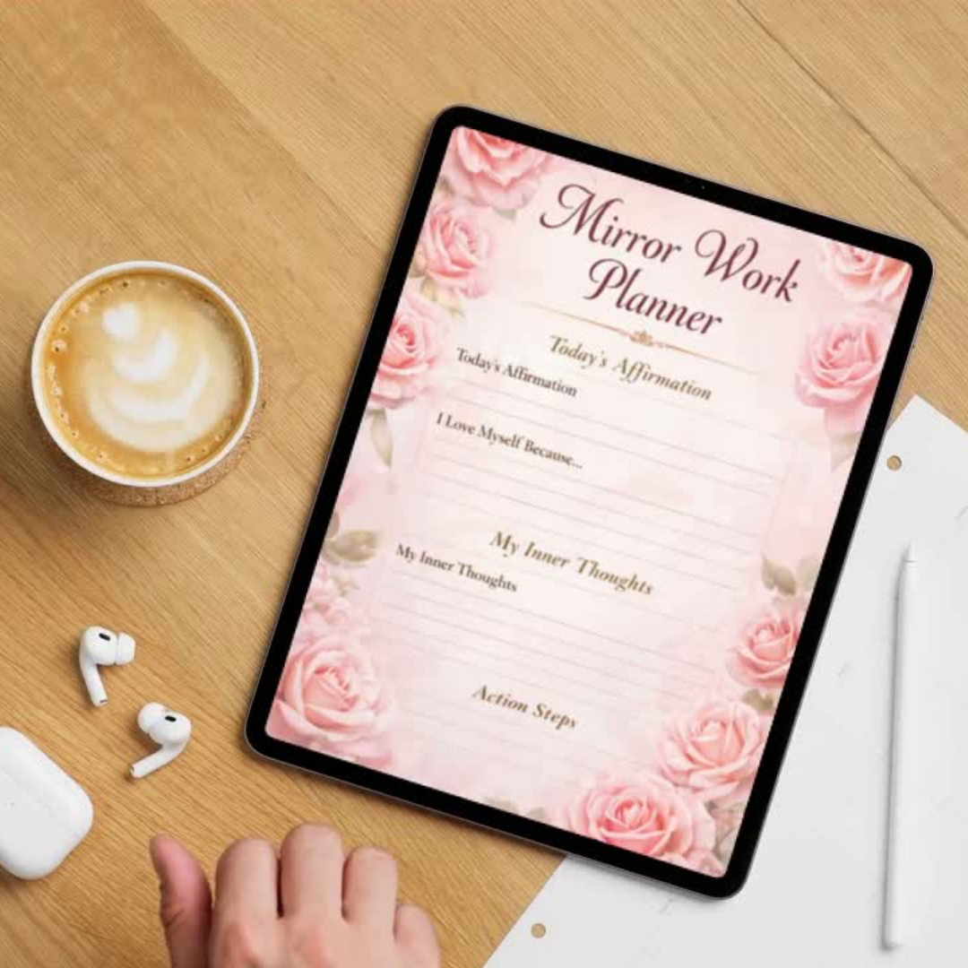 Self Love Affirmation Journal | Mirror Work Planner PDF PNG - Confidence & Healing | Inner Work Printable | Instant Download