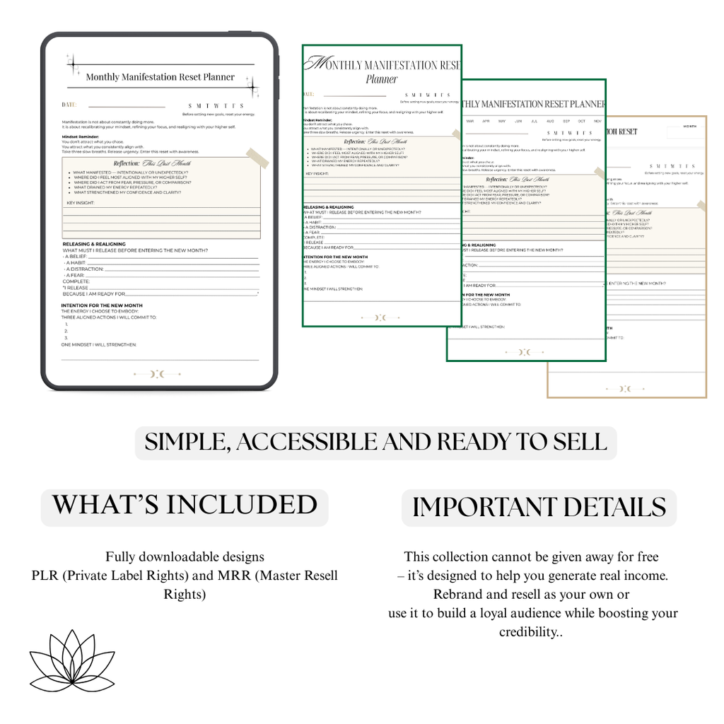 New Month Intention Reboot PNG PDF 30 Day Goal Alignment Audit Sheet Soul Recalibration Guide Periodic Success Vision Manifesting Review Kit