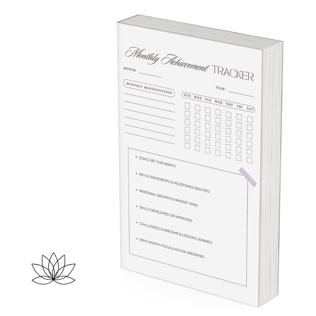 Periodical Accomplishment Monitor PNG PDF Milestone Victory Log Success Performance Record Monthly Win Tracker Goal Progress Success Map Kit