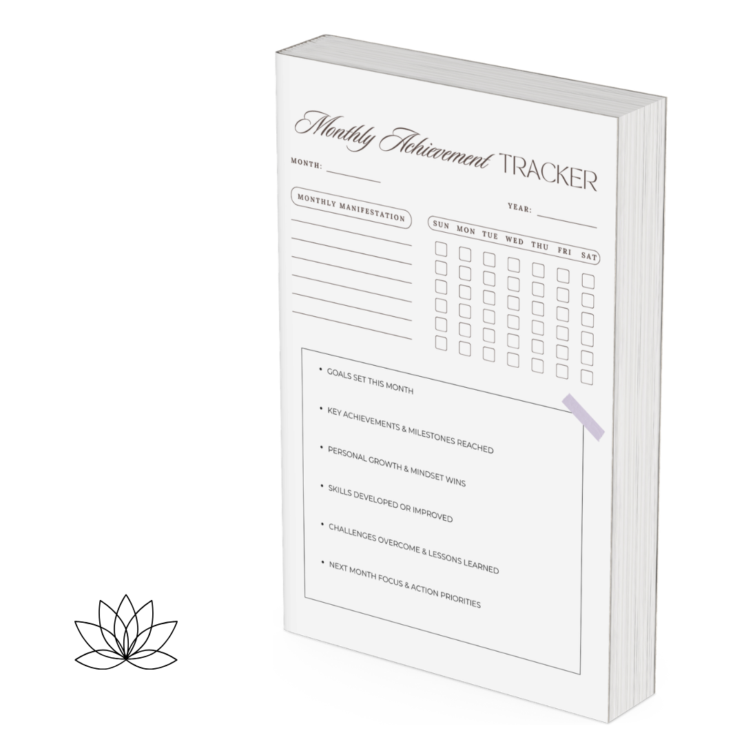 Periodical Accomplishment Monitor PNG PDF Milestone Victory Log Success Performance Record Monthly Win Tracker Goal Progress Success Map Kit