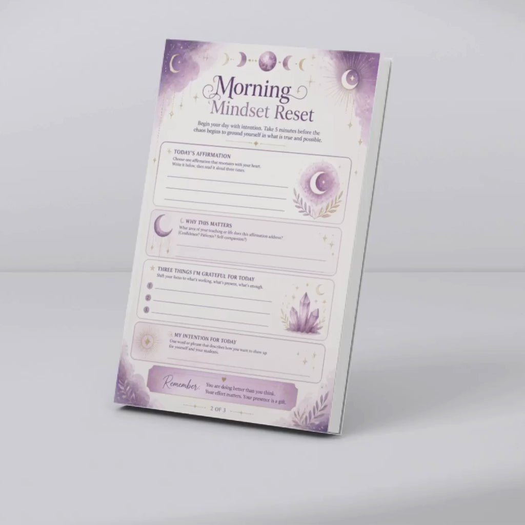 Affirmation & Gratitude Journal Printable | Teacher Self Care | Daily Mindset Pages | Affirmation Journal PDF | Instant Download