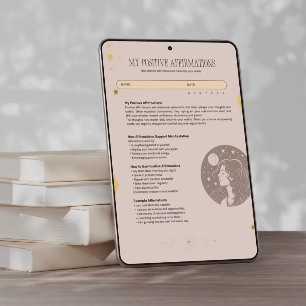 MY POSITIVE AFFIRMATIONS | Manifestation PDF | Daily Mindset Guide | Abundance Journal | Self Love Book | High Vibe Growth | Success Diary